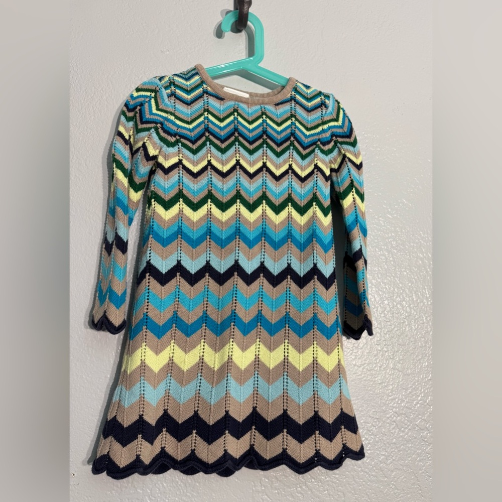 Hanna Andersson Multicolor Chevron Kids Dress